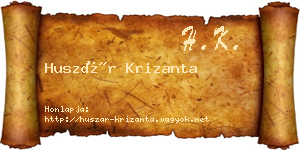 Huszár Krizanta névjegykártya
